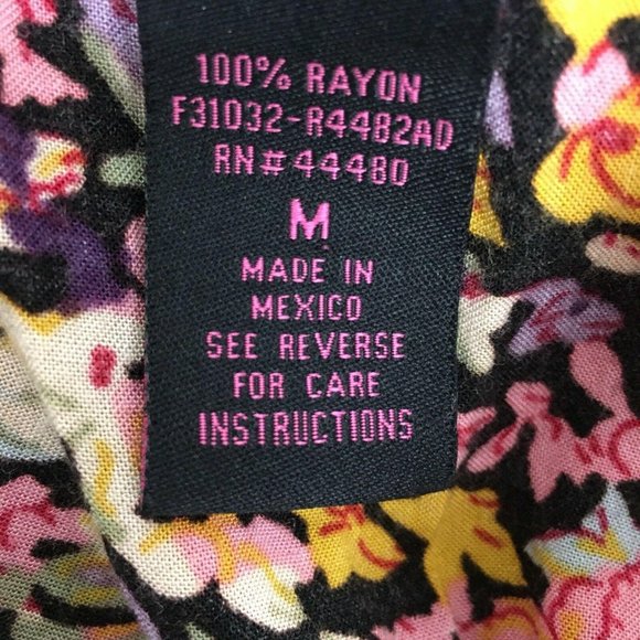 FIRE Los Angeles Womens Dress Summer Floral Mini Sundress M Button Fit Flare - Picture 8 of 8